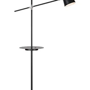 LINEAR-Lampadaire Liseuse avec tablette et port USB H144cm Noir Markslöjd