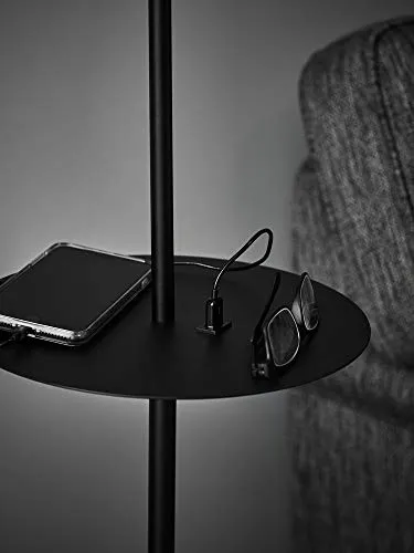 LINEAR-Lampadaire Liseuse avec tablette et port USB H144cm Noir Markslöjd