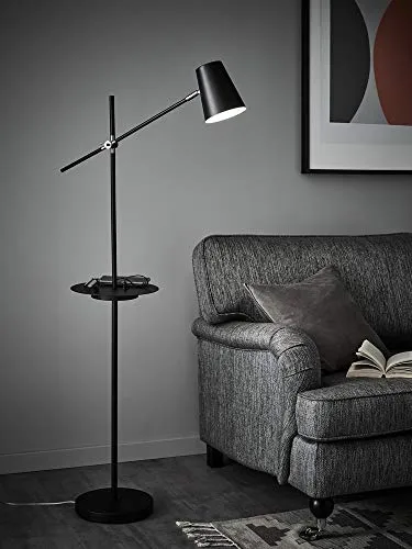 LINEAR-Lampadaire Liseuse avec tablette et port USB H144cm Noir Markslöjd