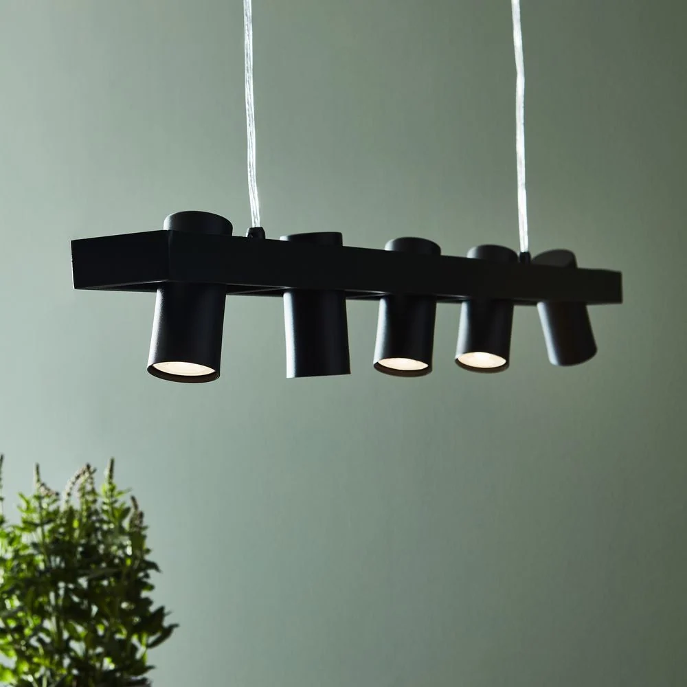 Suspension linéaire Markslöjd Torino 5L noir/blanc White