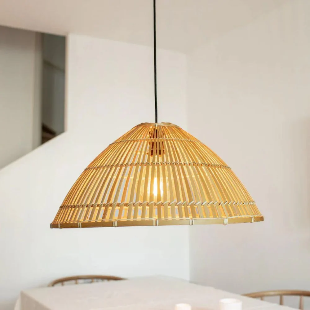Suspension Markslöjd Capello 1L, style rustique, bambou Natural