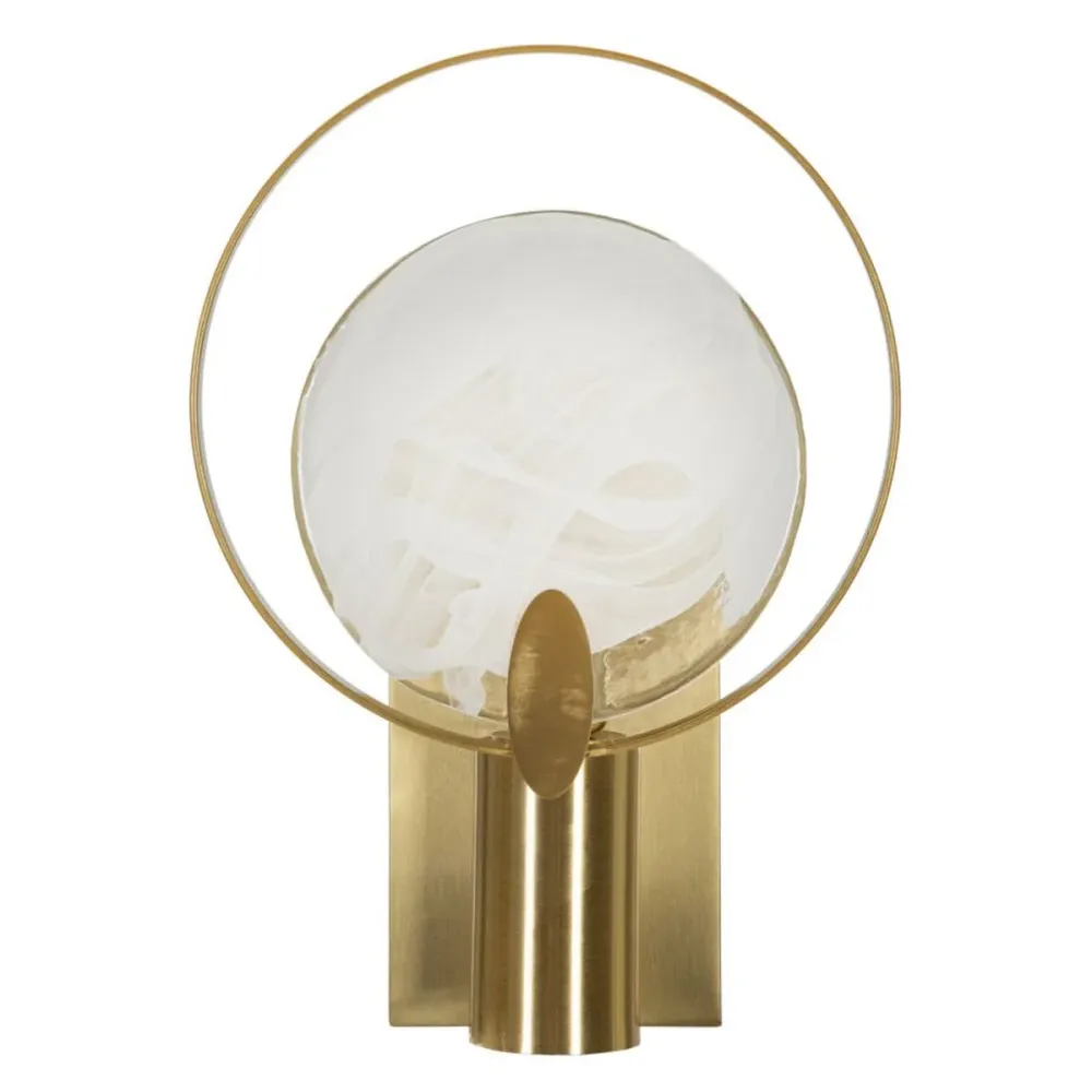 Applique murale en verre fumé et métal doré au design moderne Mauro Ferretti