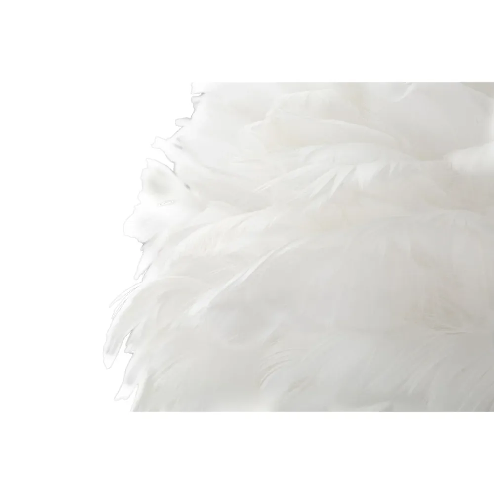 Lampadaire doré fluide avec abat-jour en plumes Mauro Ferretti