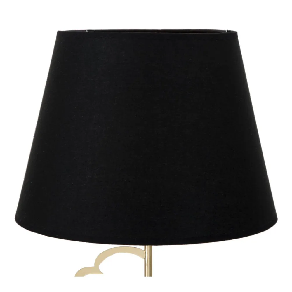 Lampe de table dorée avec abat-jour noir – Design glamour hypnotique Mauro Ferretti