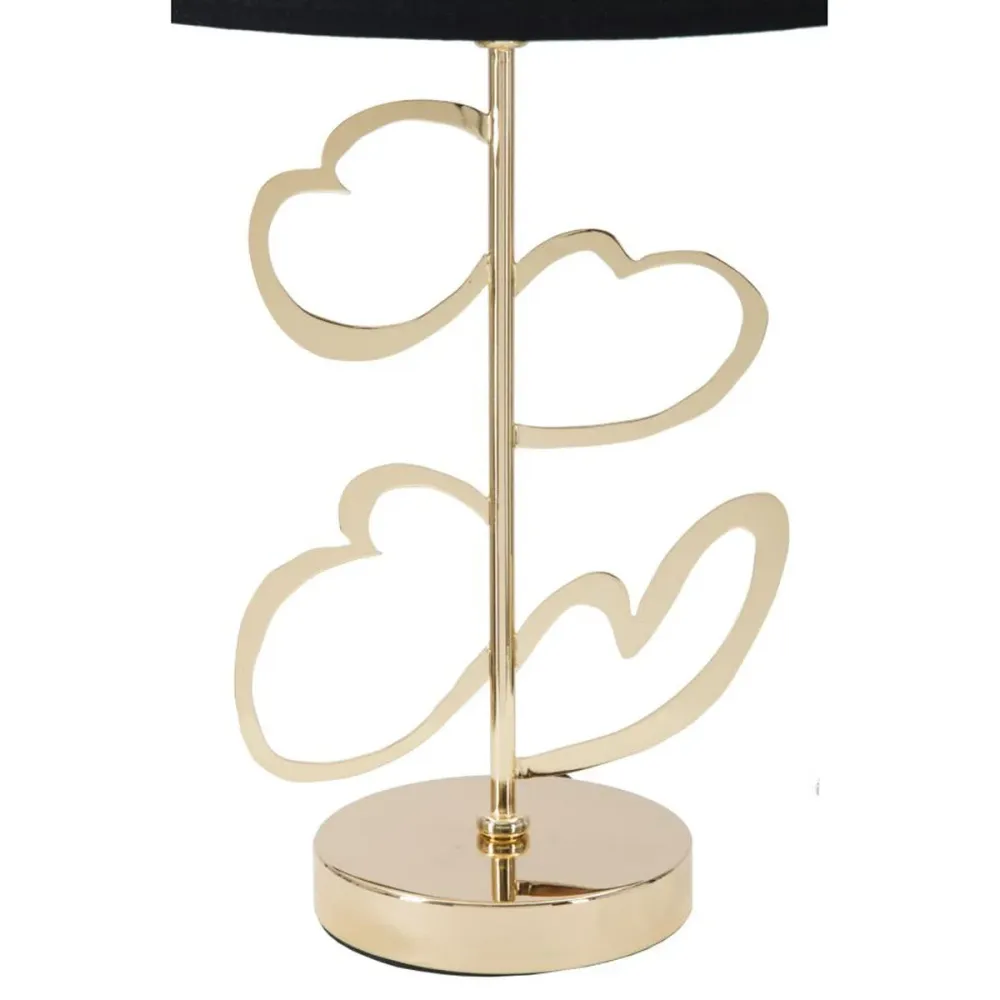 Lampe de table dorée avec abat-jour noir – Design glamour hypnotique Mauro Ferretti