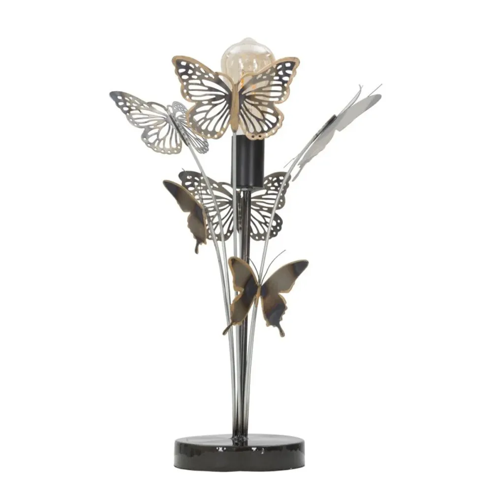 Lampe de table en métal à motif papillon – Un élément de décoration unique Mauro Ferretti