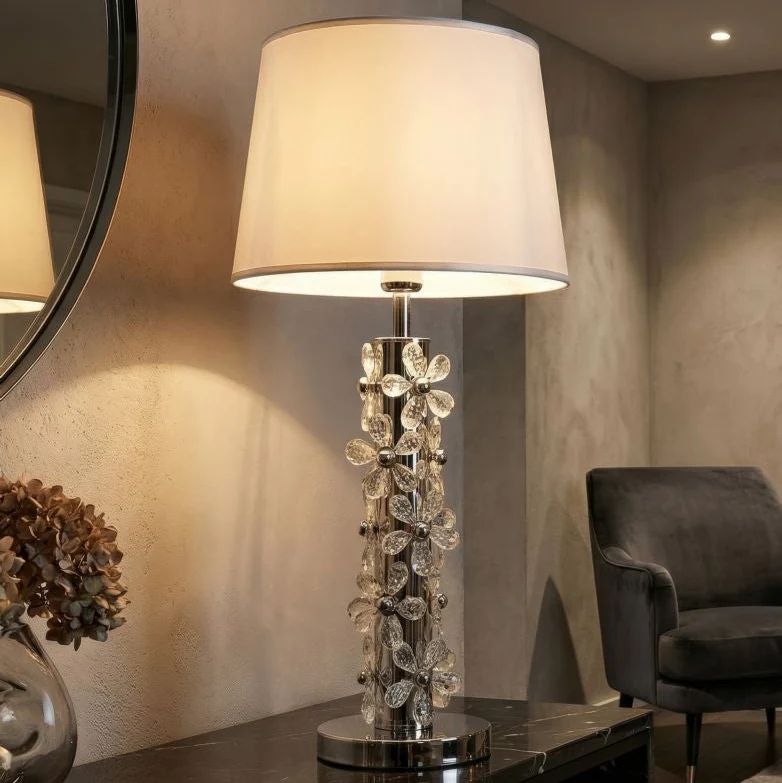 Mauro Ferretti Flower table lamp silver metal