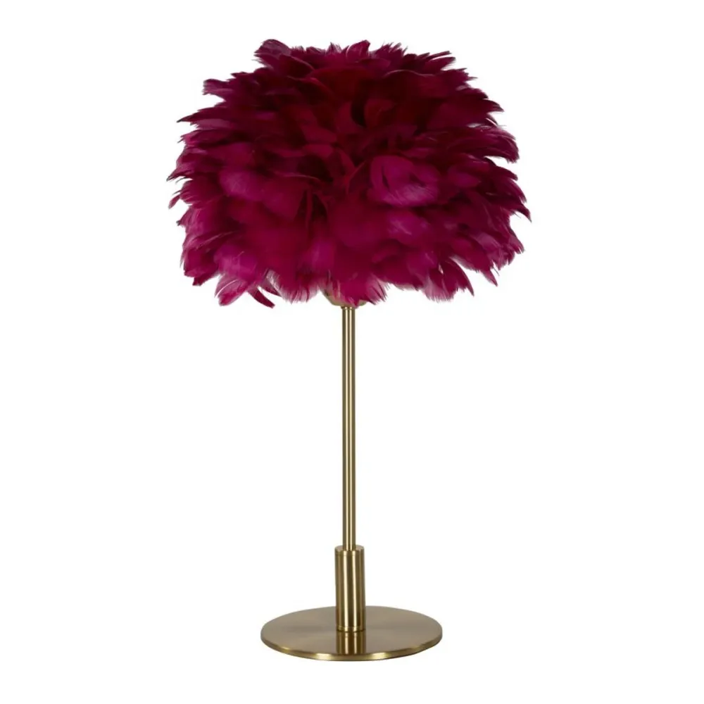 Mauro Ferretti Lampball table feather bordeaux metal