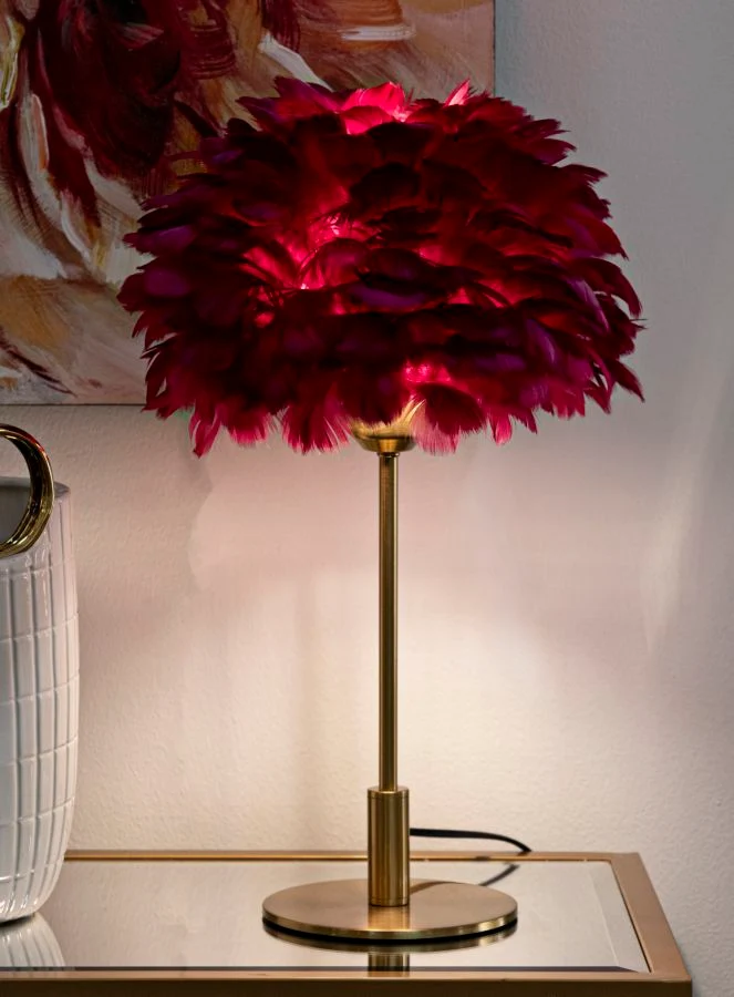 Mauro Ferretti Lampball table feather bordeaux metal