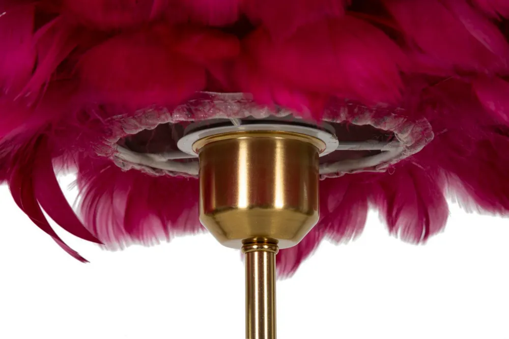 Mauro Ferretti Lampball table feather bordeaux metal