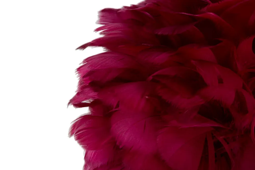 Mauro Ferretti Lampball table feather bordeaux metal