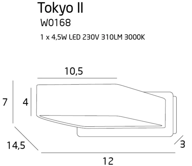 Applique murale LED blanche Maxlight Tokyo 1L