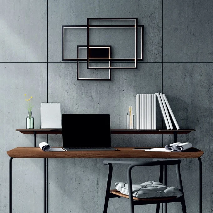 Applique murale LED Maxlight Geometric 1L en forme de machine à laver, noire