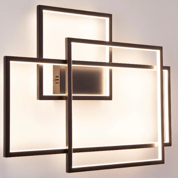 Applique murale LED Maxlight Geometric 1L en forme de machine à laver, noire