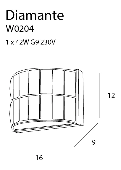 Applique murale Maxlight Diamante 1L, diamètre 9 cm