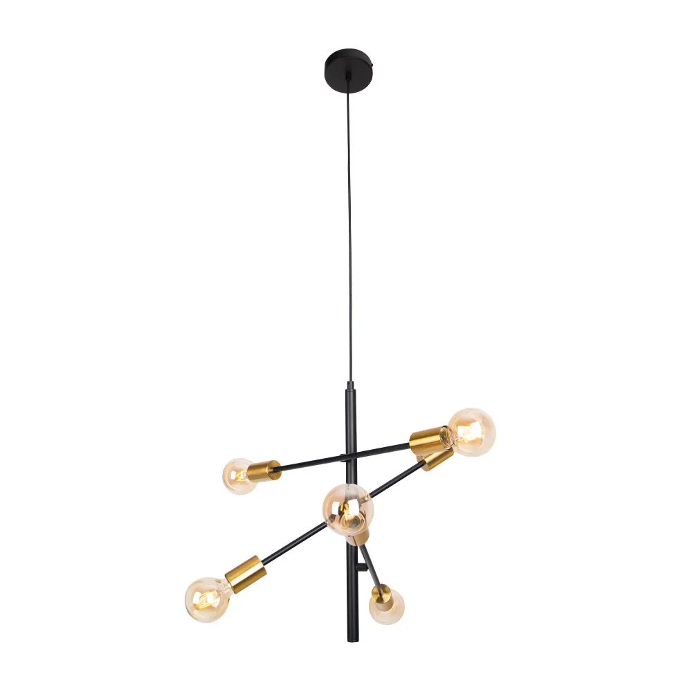 Lustre LED Maxlight Todi 6L, noir et or