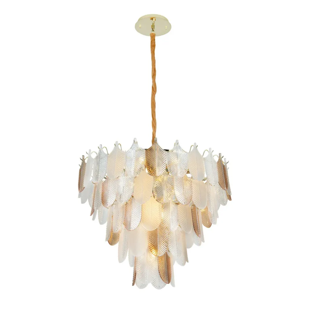 Lustre Maxlight Arwena 15L doré, diamètre 80 cm