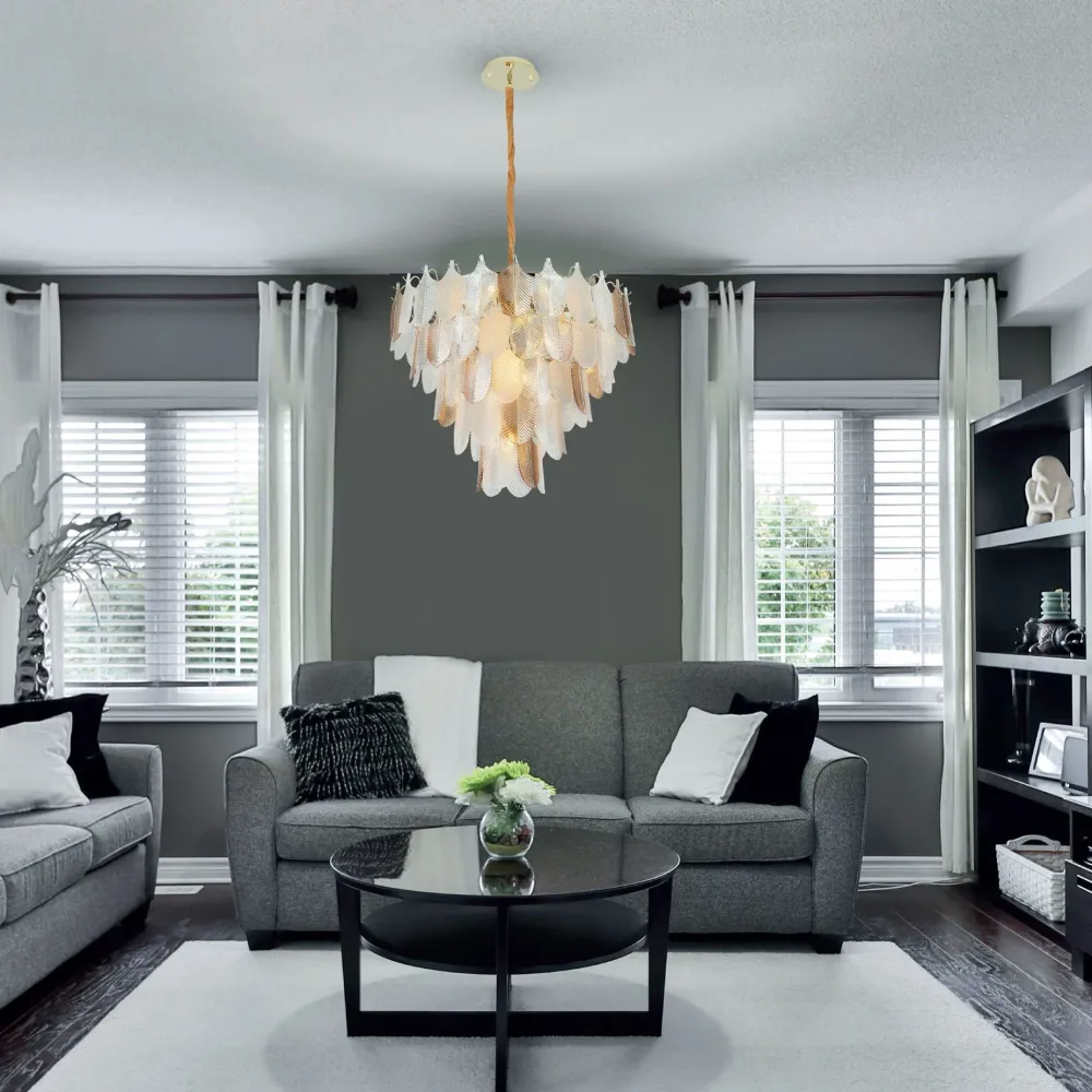 Lustre Maxlight Arwena 15L doré, diamètre 80 cm