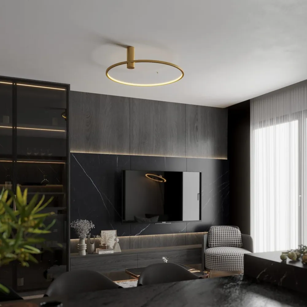 Plafonnier LED Maxlight Queen 1L, doré, diamètre 60 cm