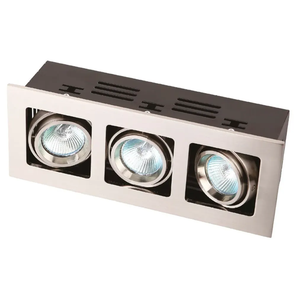 Spots encastrés Maxlight Box 3L GU5.3, métal brossé
