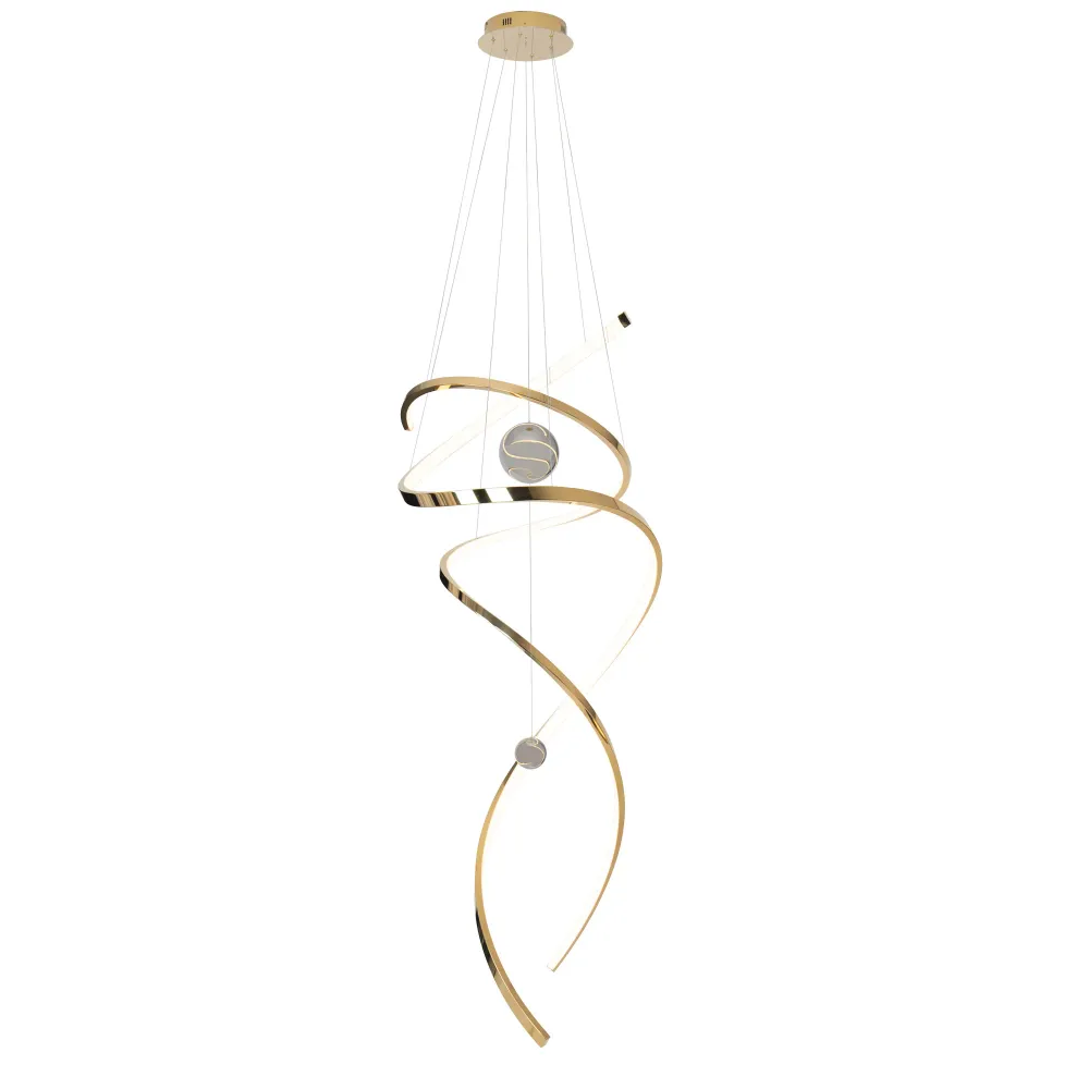 Suspension LED Maxlight Ritz 1L, dorée, diamètre 60 cm