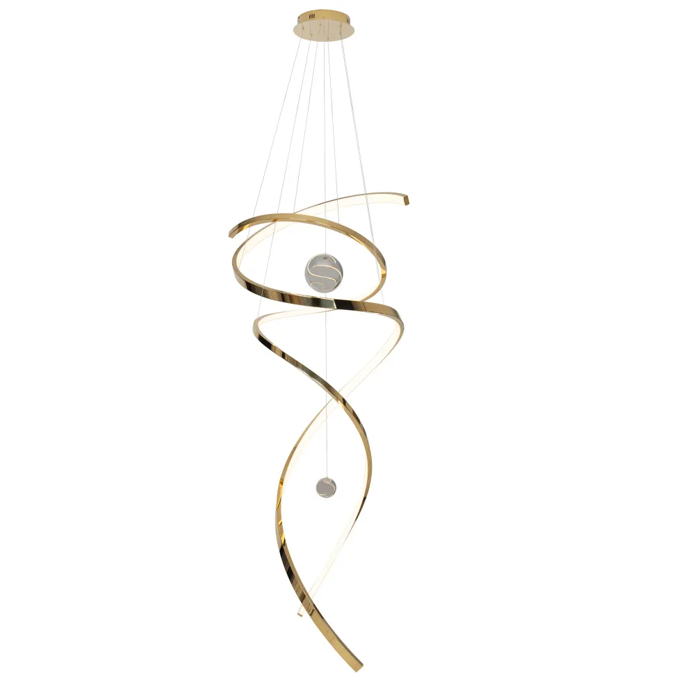 Suspension LED Maxlight Ritz 1L, dorée, diamètre 60 cm