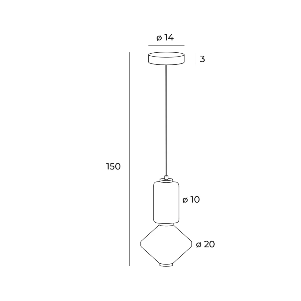 Suspension Maxlight Akiko 2L blanche