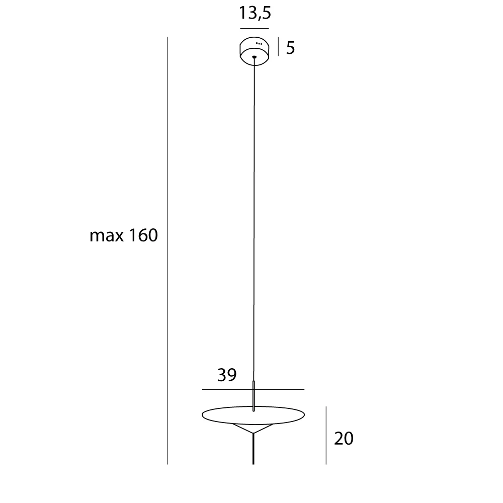 Suspension Maxlight Cone II 1L, LED noire, diamètre 39 cm