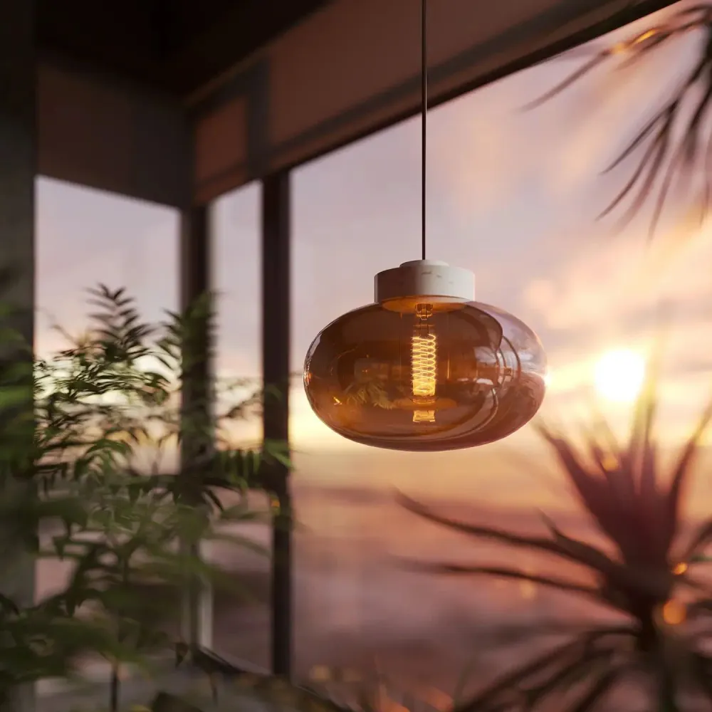 Suspension Maxlight Moonstone 1L, culot E27, diamètre 45 cm Smoky
