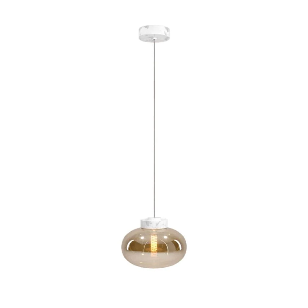 Suspension Maxlight Moonstone 1L, culot E27, diamètre 45 cm Smoky