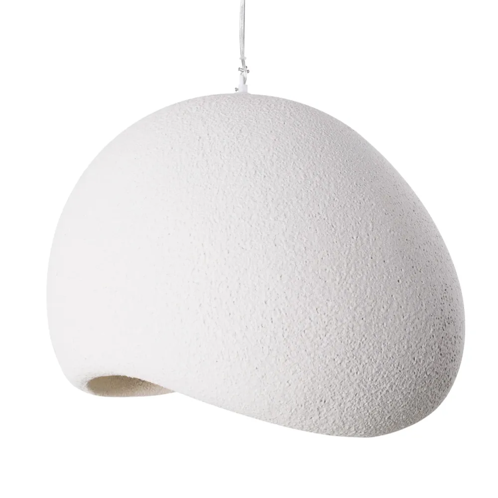 Suspension Maxlight Pierre 1L blanche, diamètre 48 cm