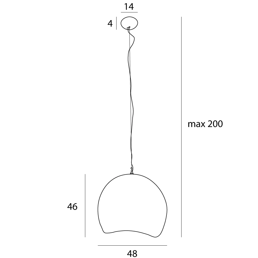 Suspension Maxlight Pierre 1L blanche, diamètre 48 cm