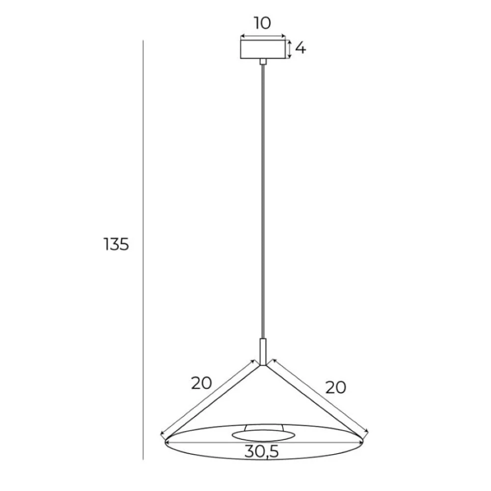 Suspension Maxlight Vulcano 1L, diamètre 30 cm, blanche