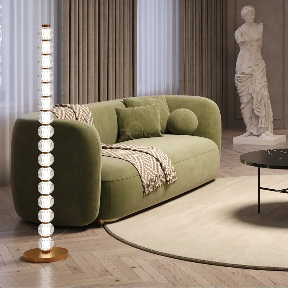 Lampadaire Maytoni Amulet 1L, LED dorée, hauteur 132 cm