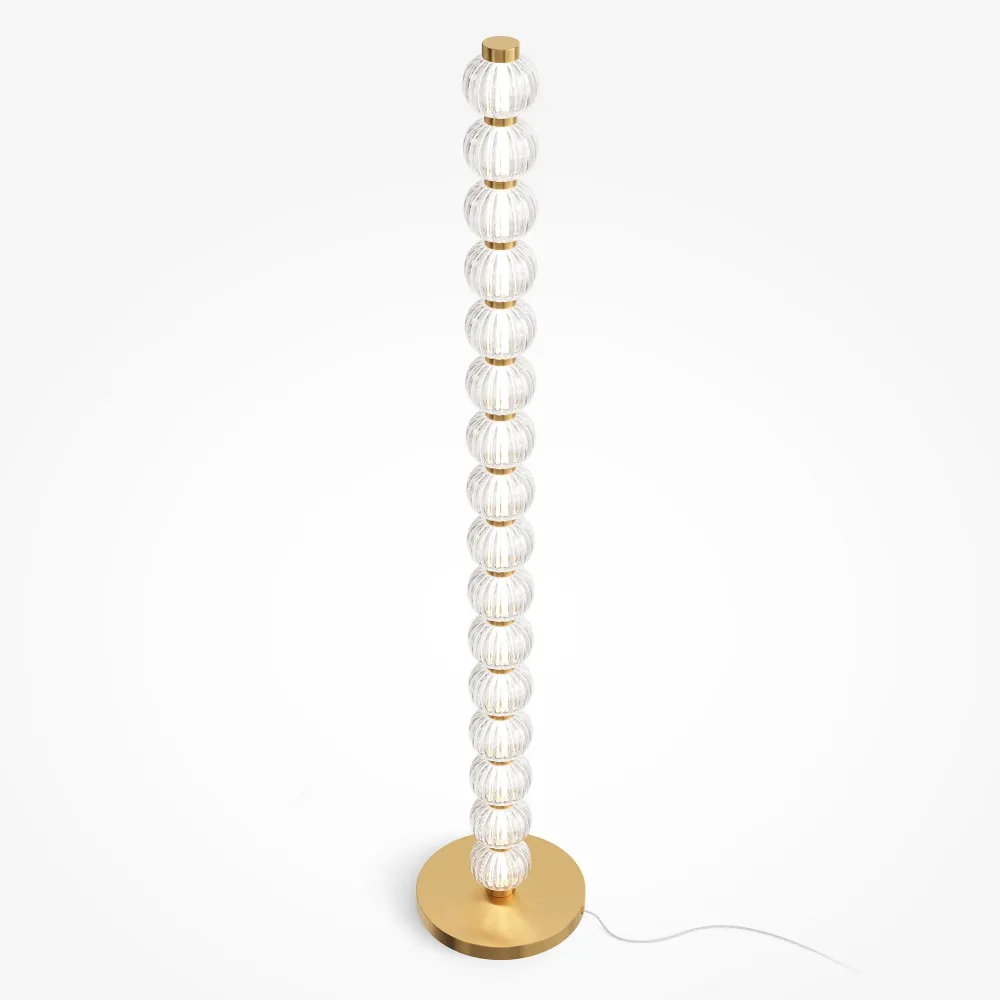 Lampadaire Maytoni Amulet 1L, LED dorée, hauteur 132 cm