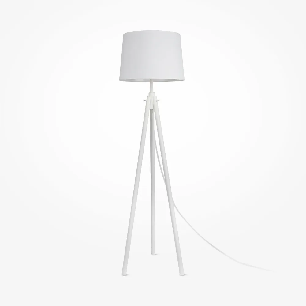 Lampadaire Maytoni Calvin 1L, blanc, douille E27, diamètre 44 cm