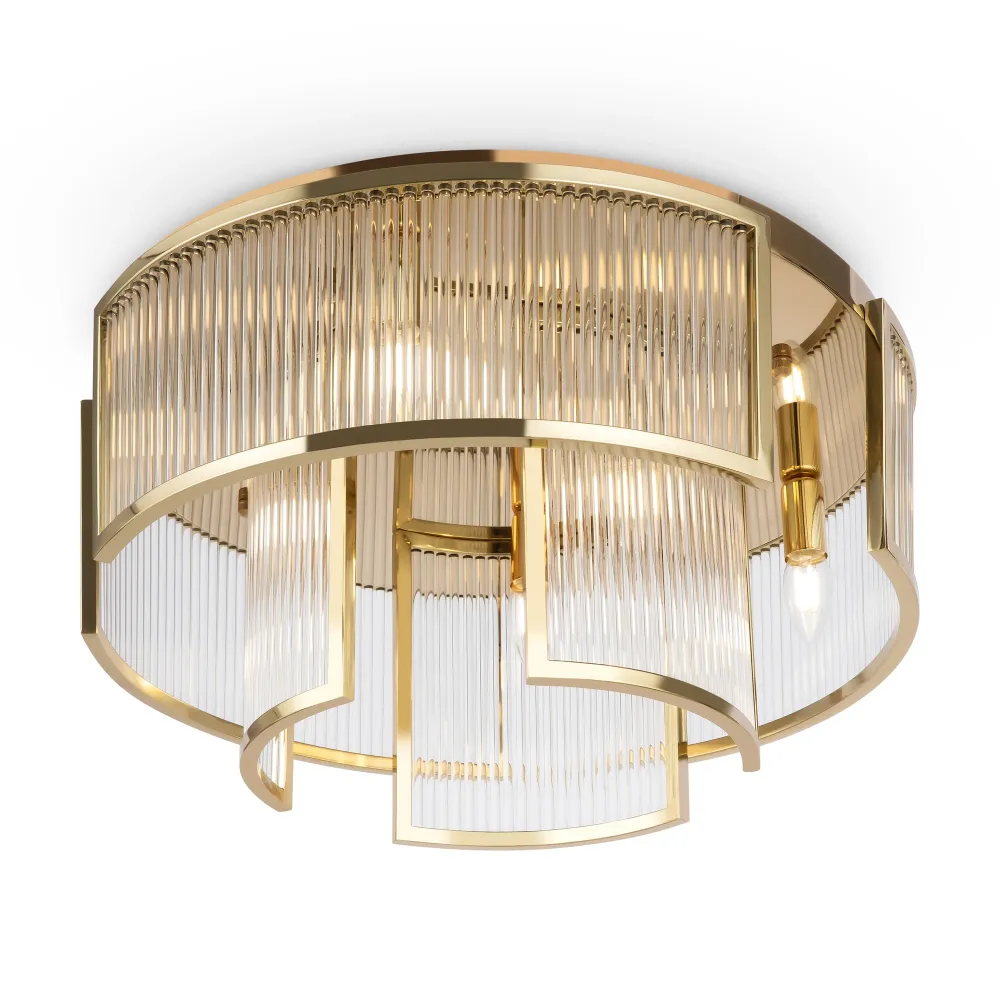 Plafonnier encastré Maytoni Frame 6L, doré, culot E14, diamètre 55,4 cm