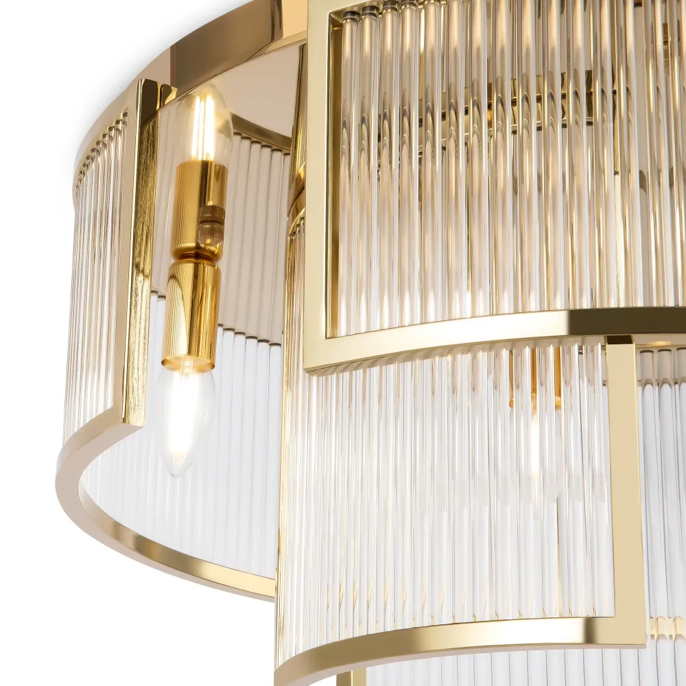 Plafonnier encastré Maytoni Frame 6L, doré, culot E14, diamètre 55,4 cm