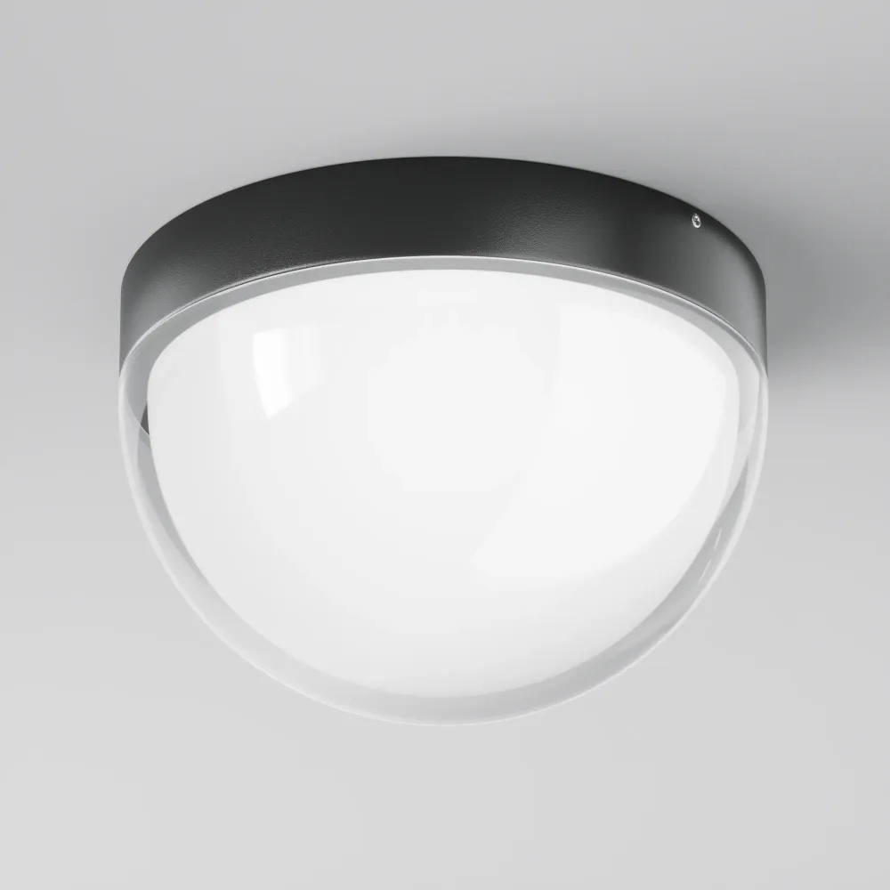 Plafonnier extérieur Maytoni Mon 1L, LED graphite, diamètre 18 cm