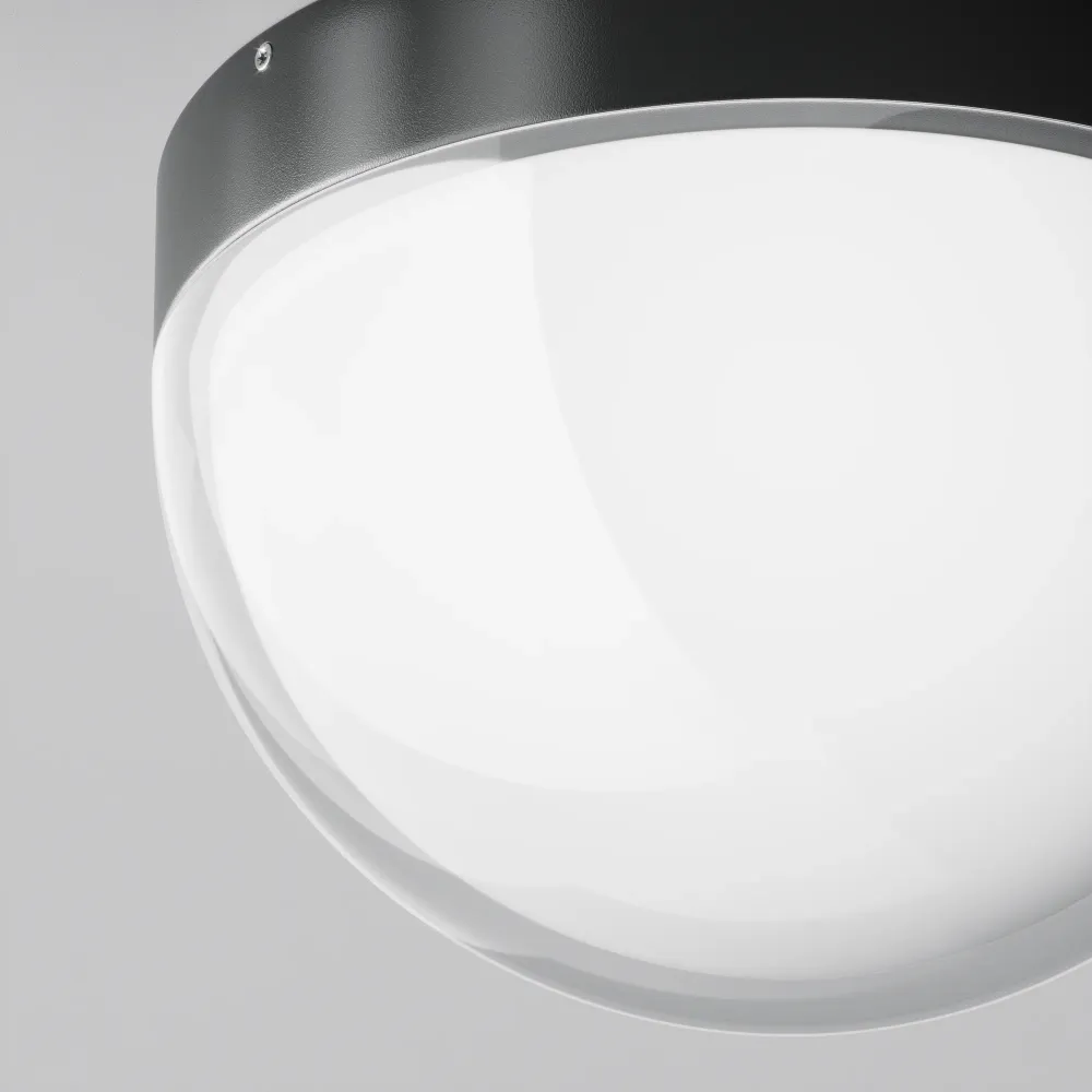 Plafonnier extérieur Maytoni Mon 1L, LED graphite, diamètre 18 cm