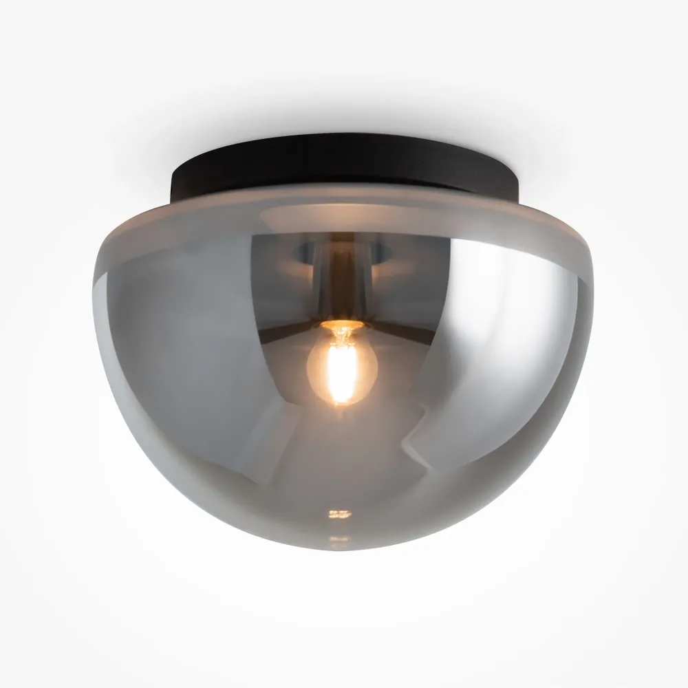Plafonnier Maytoni Glassy 1L, noir, culot E27, diamètre 31,5 cm Black