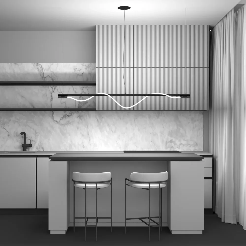 Suspension linéaire Maytoni Tau 1L, LED dorée