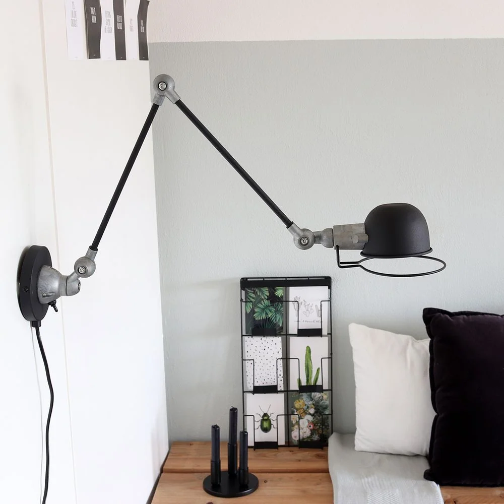 Applique murale à bras articulé Mexlite Davin 1L noire E14