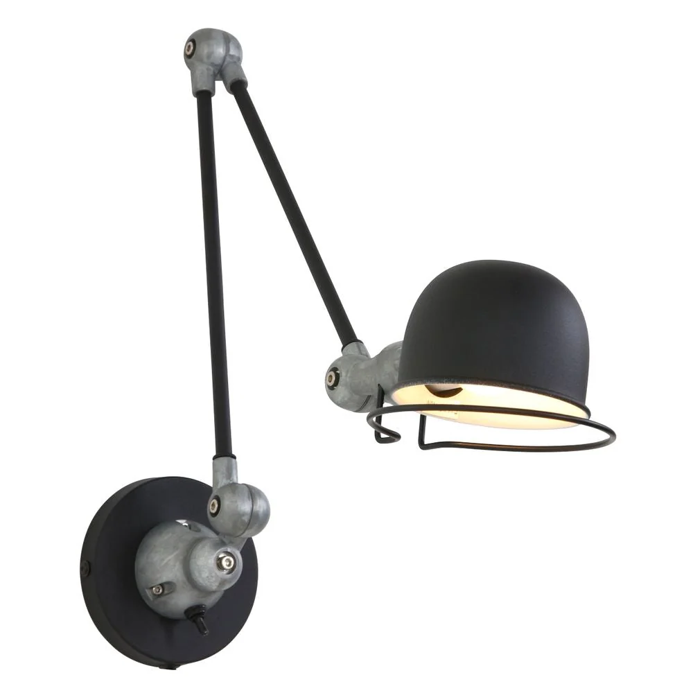 Applique murale à bras articulé Mexlite Davin 1L noire E14