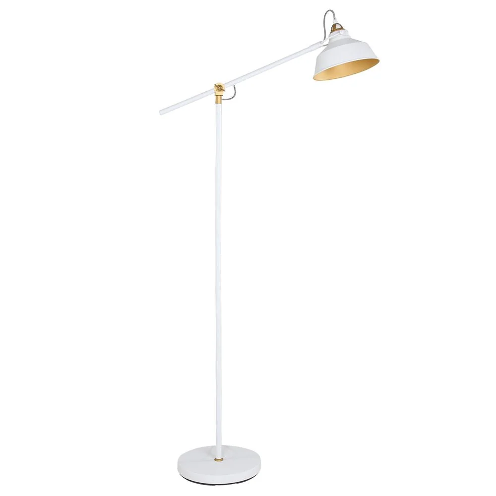 Lampadaire Mexlite Novr 1L en métal blanc, douille E27, hauteur 172 cm