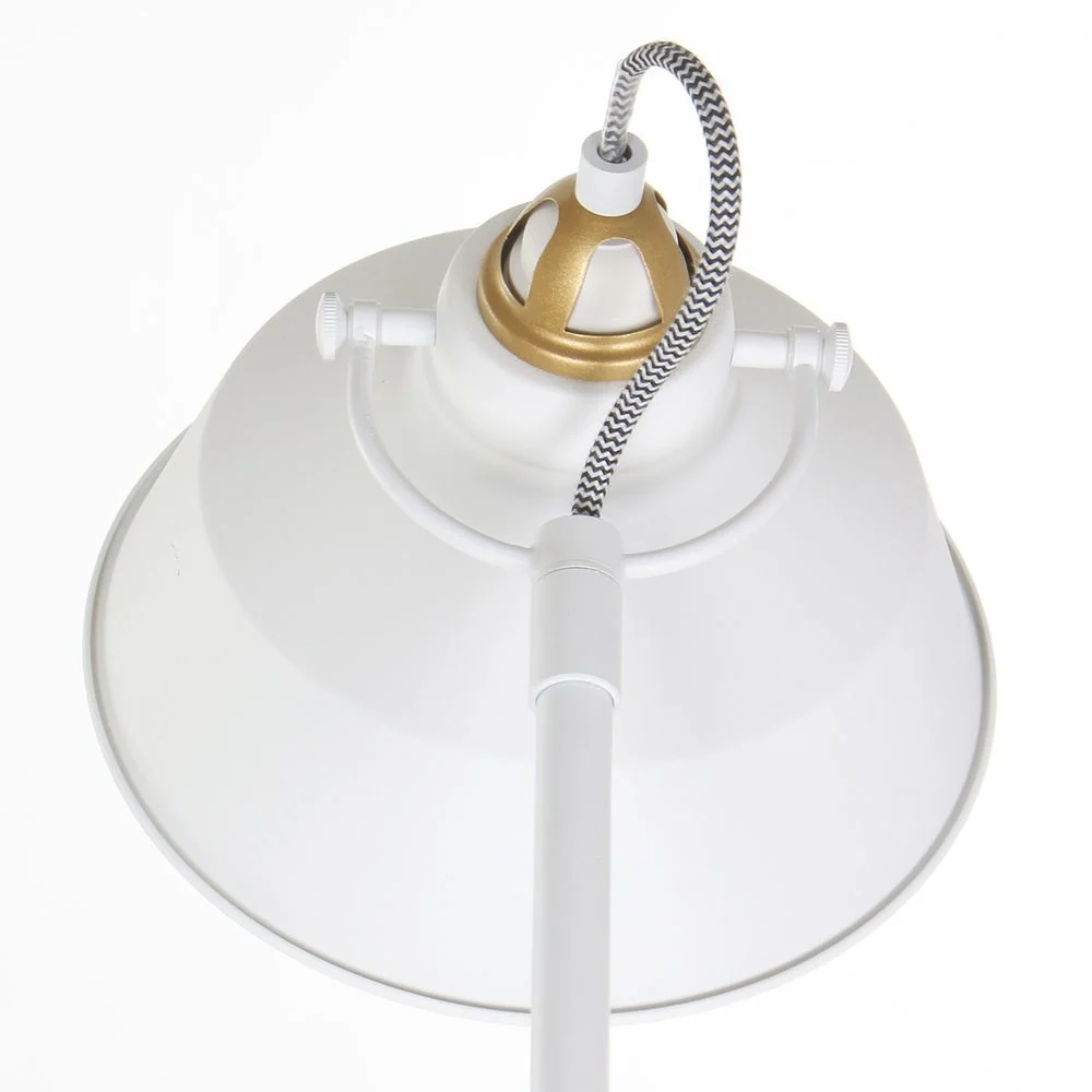 Lampadaire Mexlite Novr 1L en métal blanc, douille E27, hauteur 172 cm