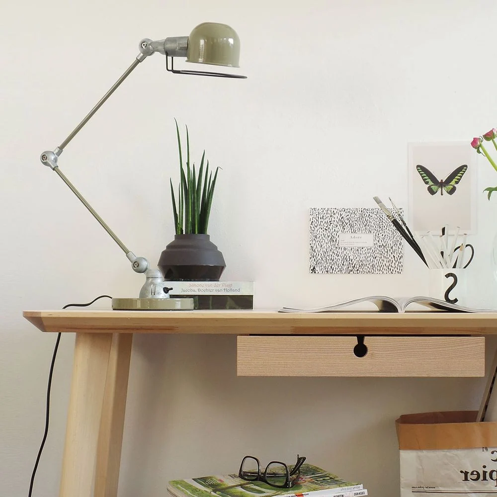 Lampe de table à bras articulé Mexlite Davin 1L verte E14