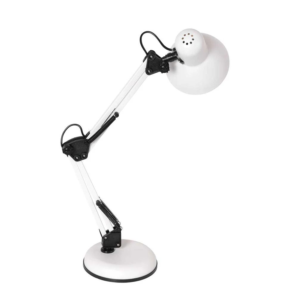 Lampe de table à bras articulé Mexlite Study 1L blanche E27