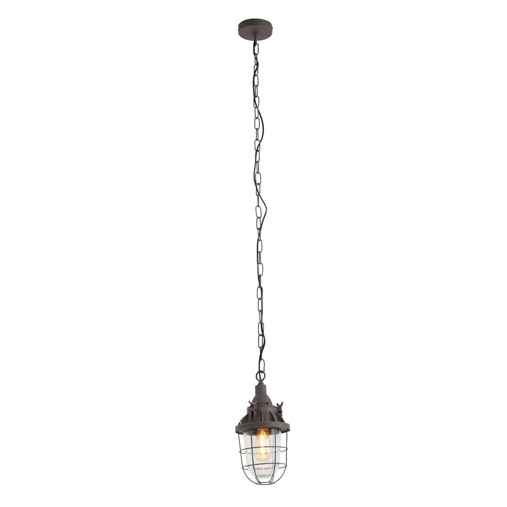 Suspension Mexlite Ebb 1L en aluminium brun E27