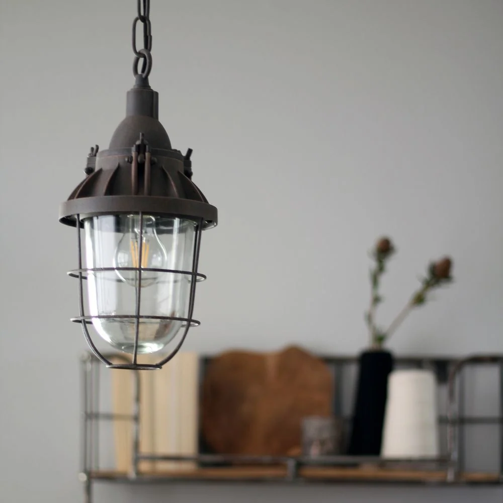Suspension Mexlite Ebb 1L en aluminium brun E27